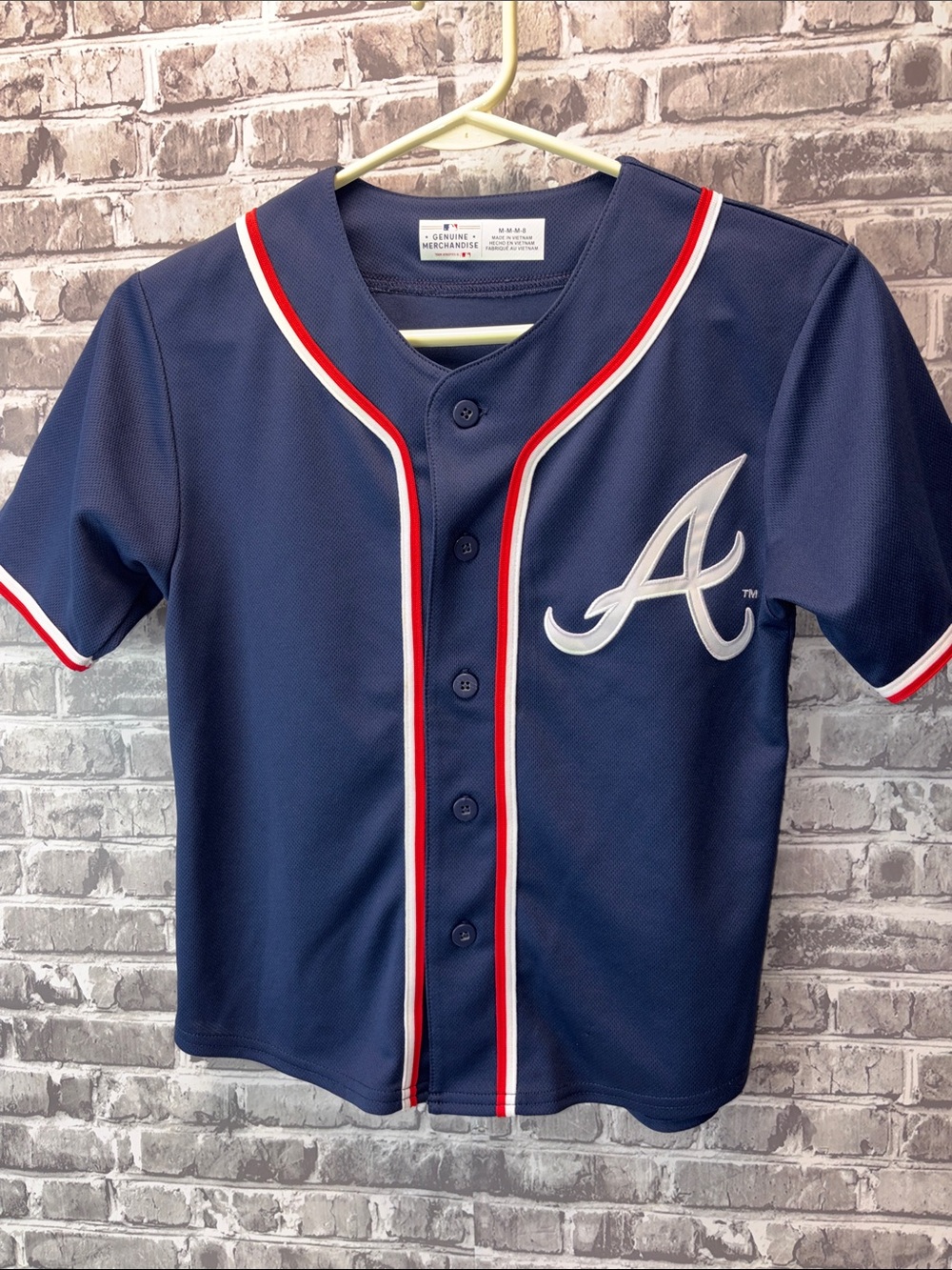 Atlanta Braves Genuine Merchandise
Navy Kids Button-Up Jersey &